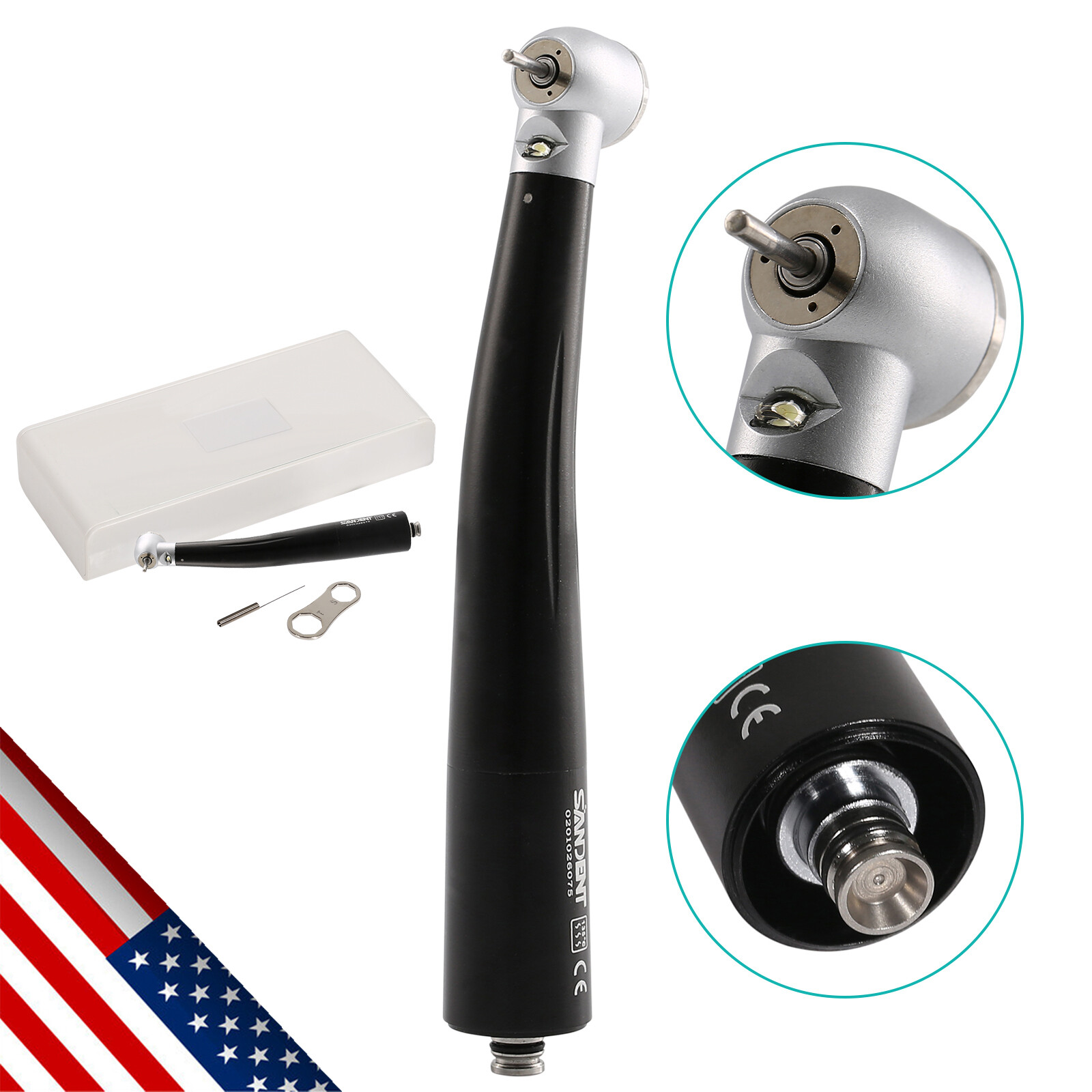 Dental LED Egenerator Fiber Optic High Handpiece for 4Hole Quick Coupler
