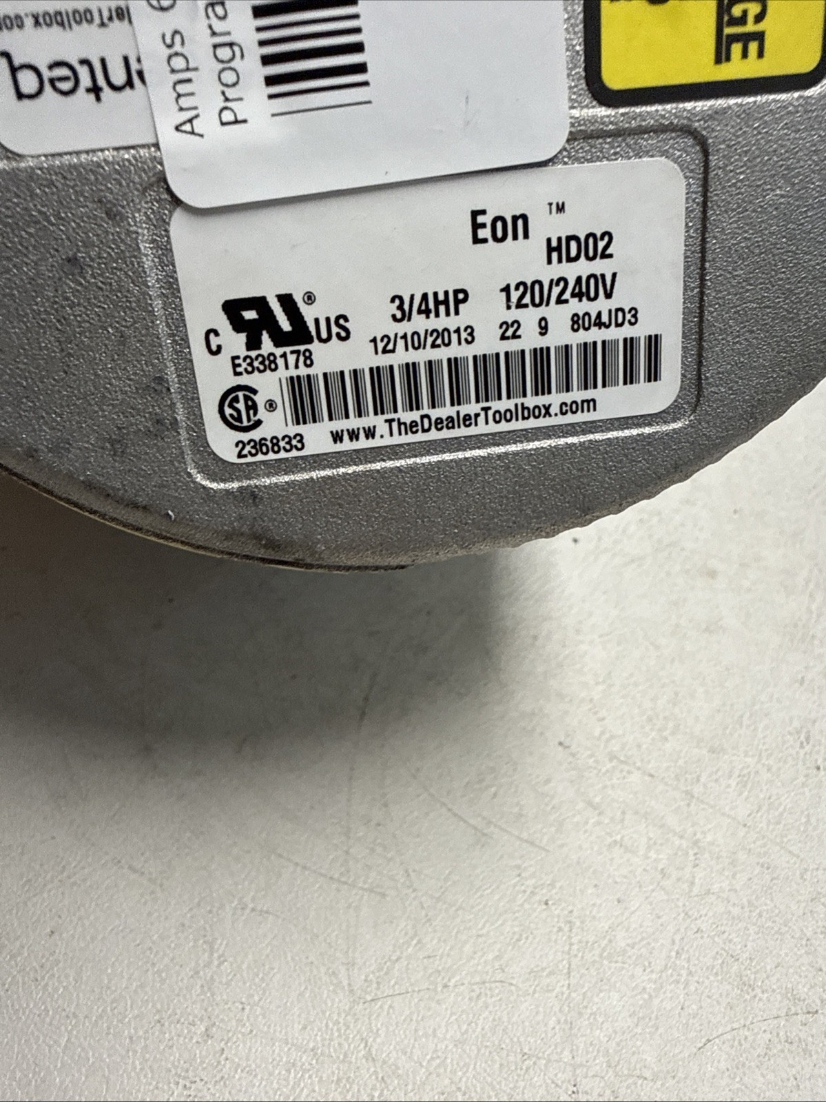 Genteq Eon 5SDA39RLV5002 Eon HD02 Rotation CCW HP3/4 Program P/N 944474