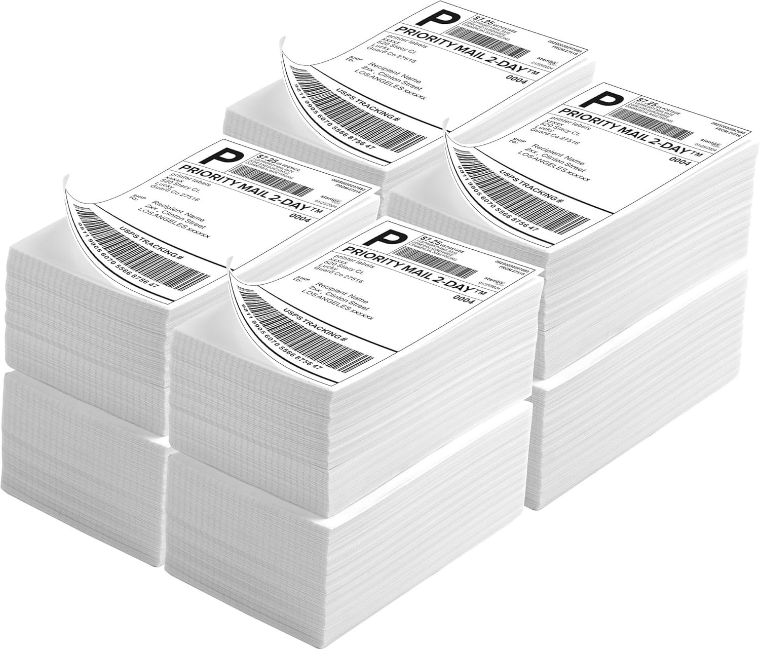 Fanfold 4 x 6 Direct Thermal Labels White Perforated Shipping Labels，Perforated