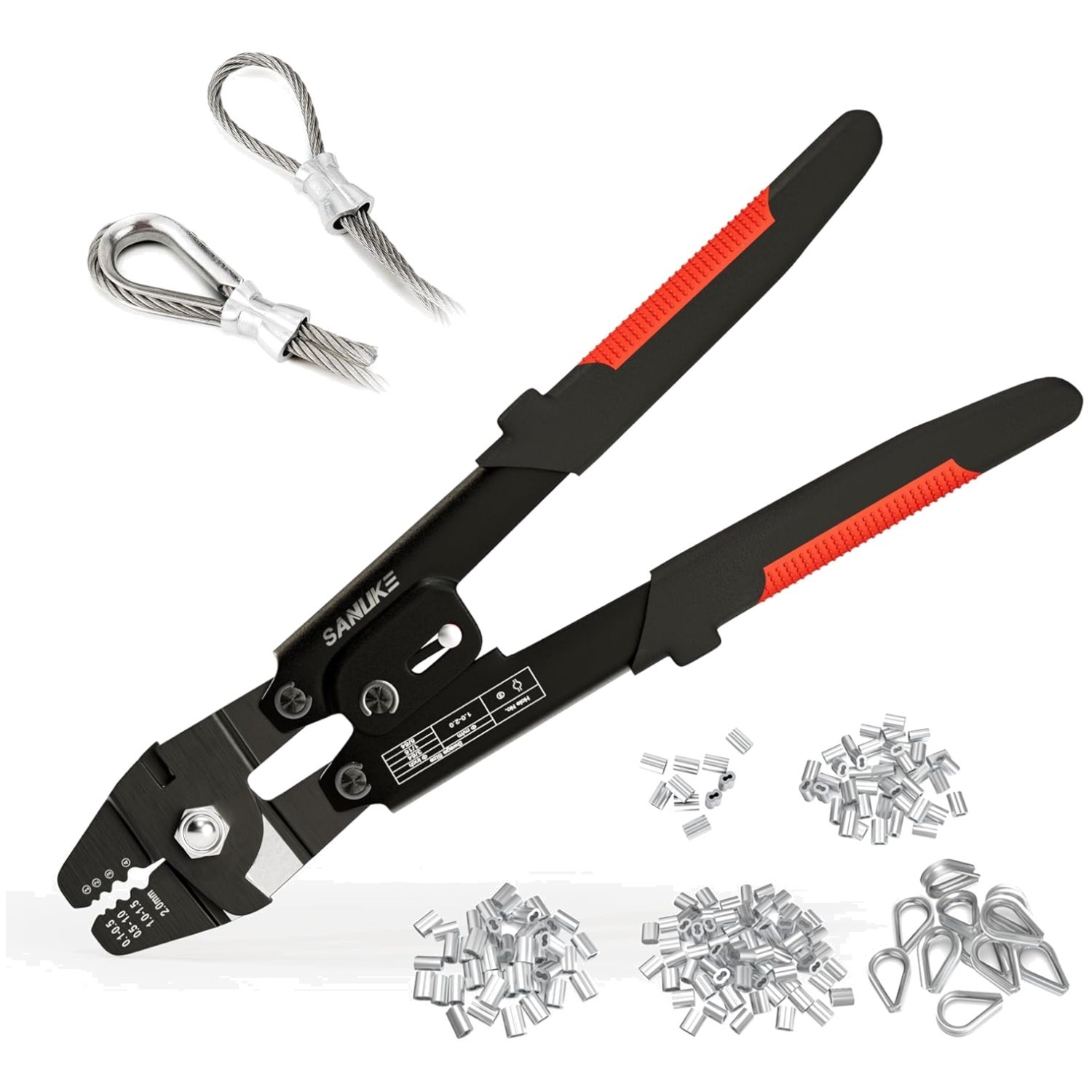 Stainless Steel Cable Crimper Kit with 140pcs Sleeves\