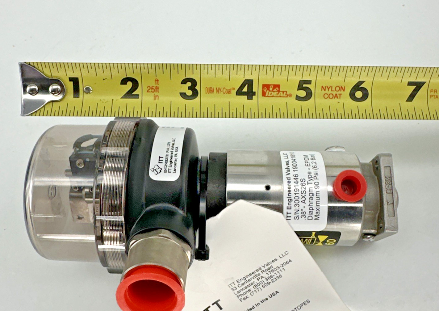 ITT Bio-Pure .38” Diaphragm Valve 316L SS Butt Weld EPDM NOS Medical Lab AXS26S