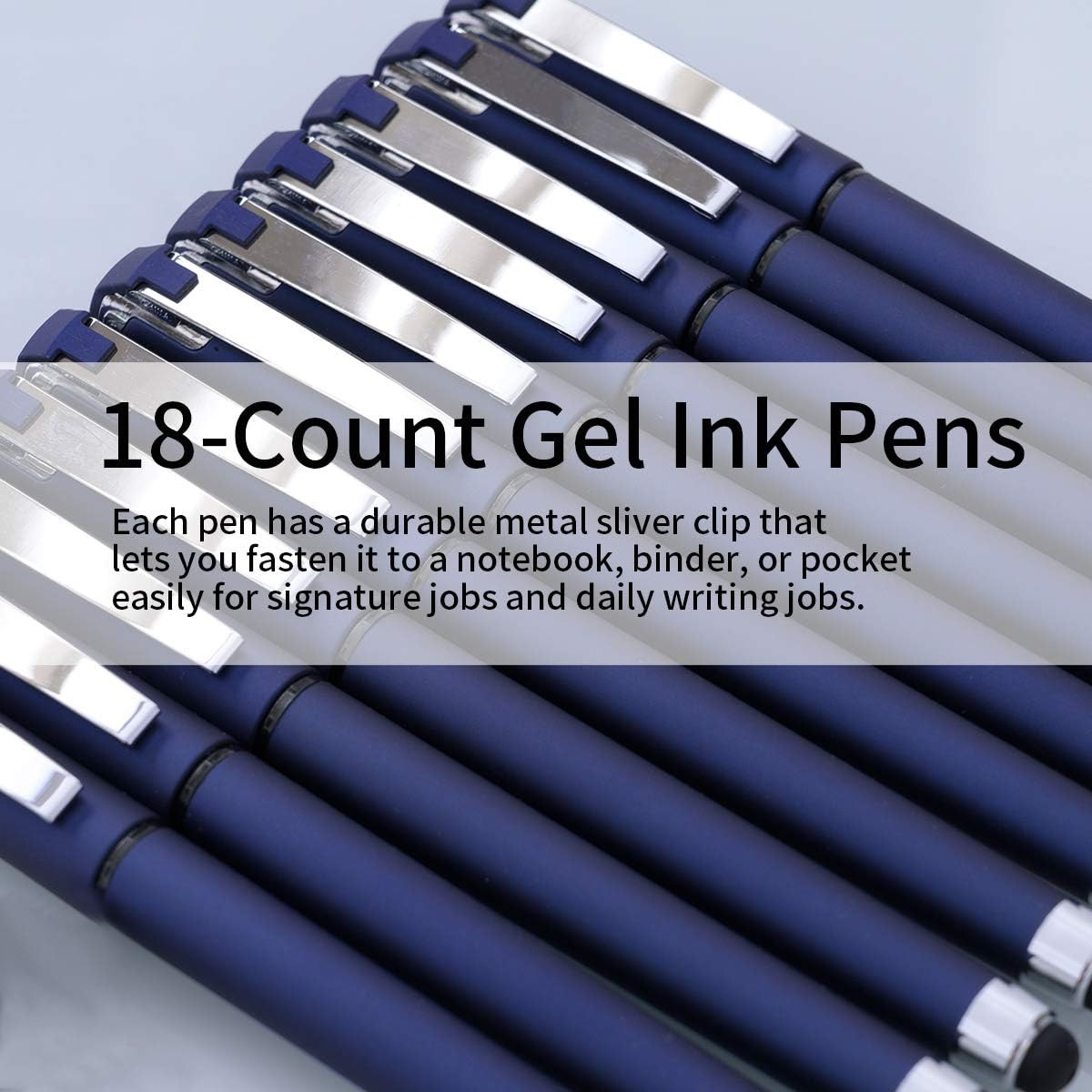 Black Gel Ink Rollerball Pens 0.7Mm Gel Pens 2-In-1 Stylus Pens Medium Point Pen