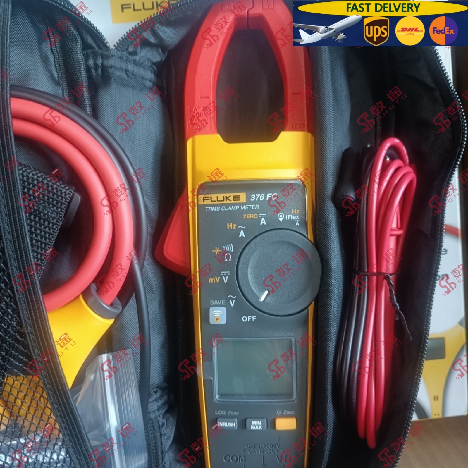 Fluke 376 FC True-RMS AC/DC Volt Ohm Amp Clamp Meter WIFI Connection With iFlex#