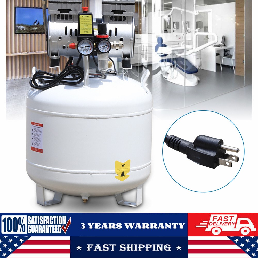 Dental Medical Air Compressor Silent 40L Air Compressor Noiseless Oilless 115PSI
