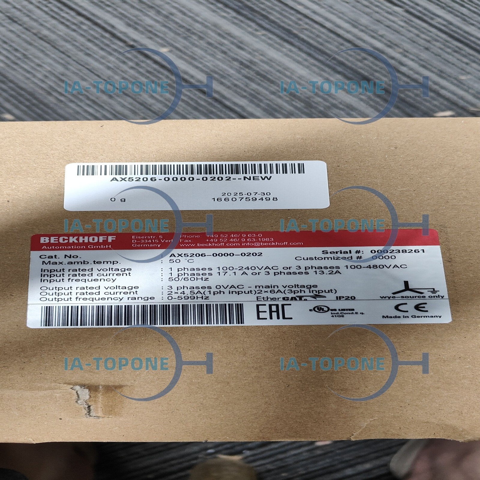 1PCS Brand New Beckhoff AX5206-0000-0202 AX520600000202 with warranty