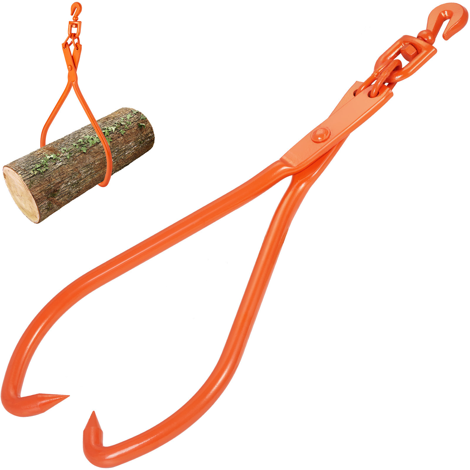 VEVOR Log Skidding Tongs 32 inch 2 Claw Log Lifting Tongs Heavy Duty Rotating