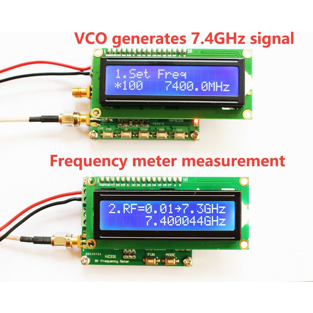 HZ331 HF RF Frequency Meter Counter 2.4G 3G 5.8G 6G 7G 1Hz~7.3GHz 500 kHz