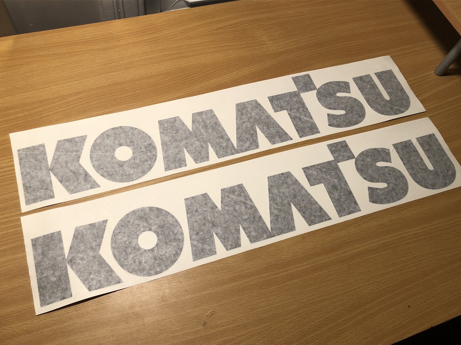 Komatsu 24” Black Vinyl Decal Sticker (Set of 2) Mini Excavator Loader 4×4