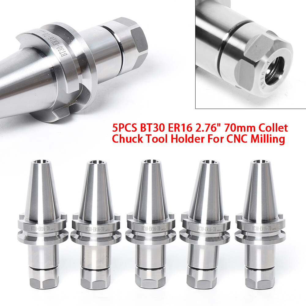 BT30 ER16 70mm 5PCS SET Collet Chuck Tool Holder Balance 12000RPM BT 30 USA