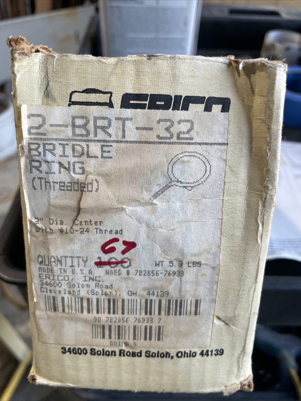 NVENT CADDY 2BRT32 Bridle Ring, Steel 2-BRT-32. Box Of 67.