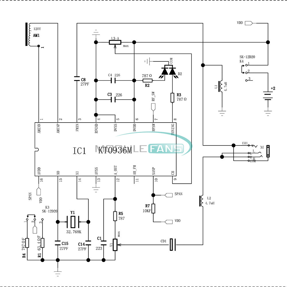 Electronic DIY AM/FM Radio Receiver Module Kits Wireless Stereo 87MHz-108MHz