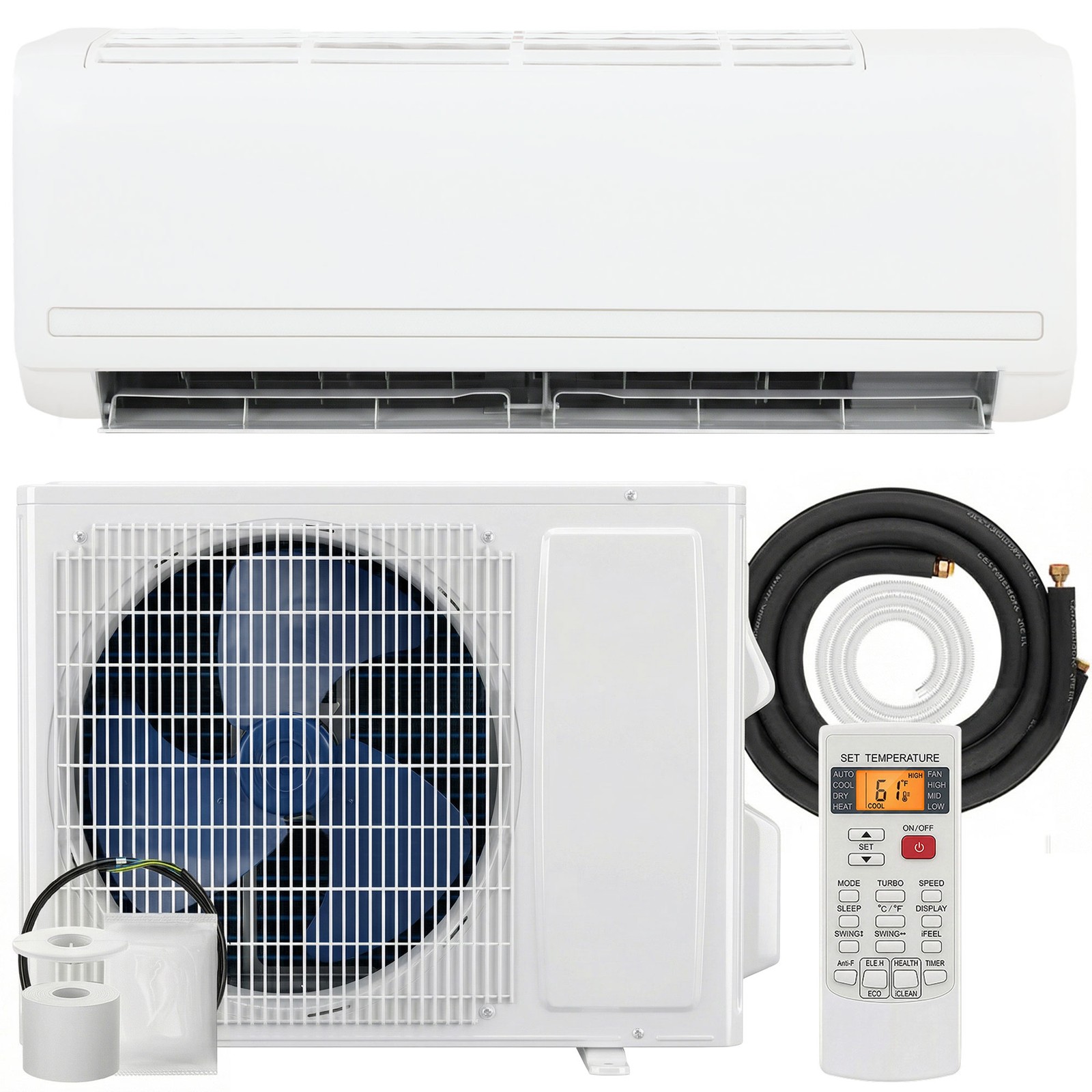 HOMCOM 12000 BTU Mini Split Air Conditioner, 22 SEER2 115V Ductless AC Unit