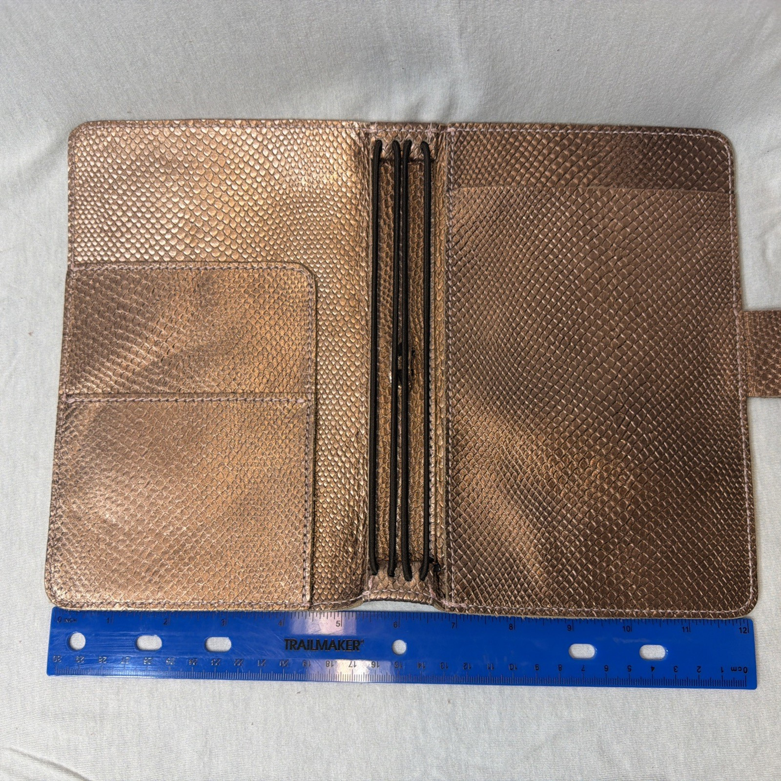 Planner Perfect Brand Traveler’s Notebook – Metallic Rose Gold Snakeskin Texture