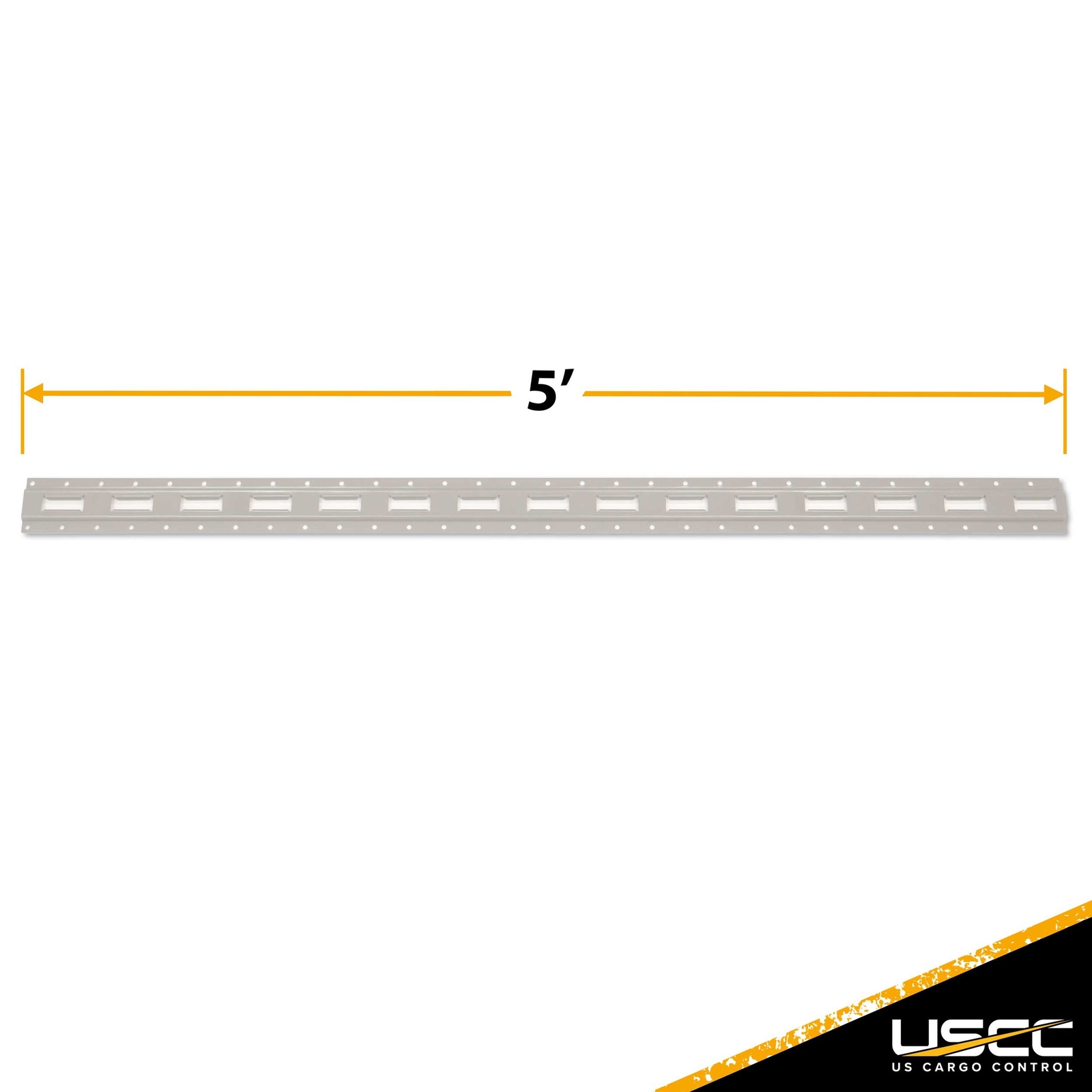 USCC 5′ Vertical E Track – Gray Powder Coated Finish – 12 Gauge Steel – 2PK