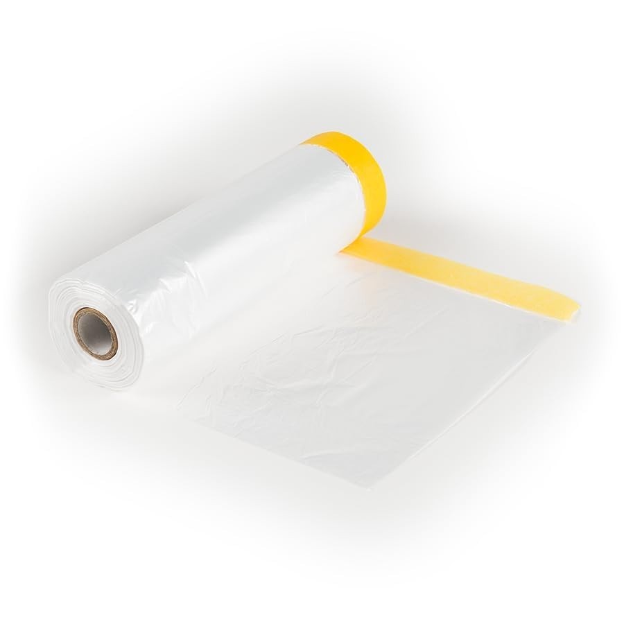 Pre-Taped Masking Film Roll 6ft x 65ft for Painting Auto Body Trim