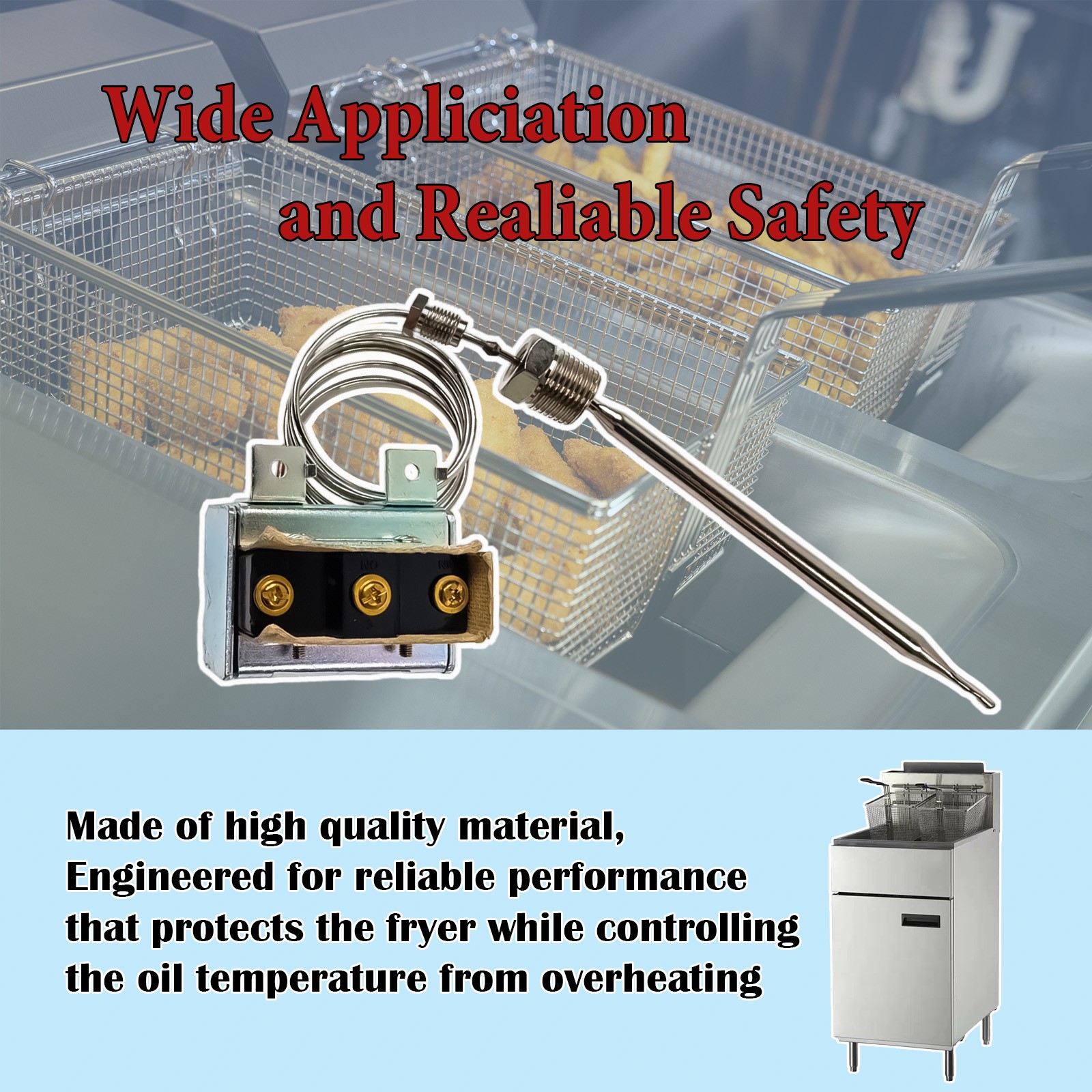 High Limit Fryer Switch LCCM2003000 with 3/8″ Mpt Stuff Box Hi Limit 232℃/450°F