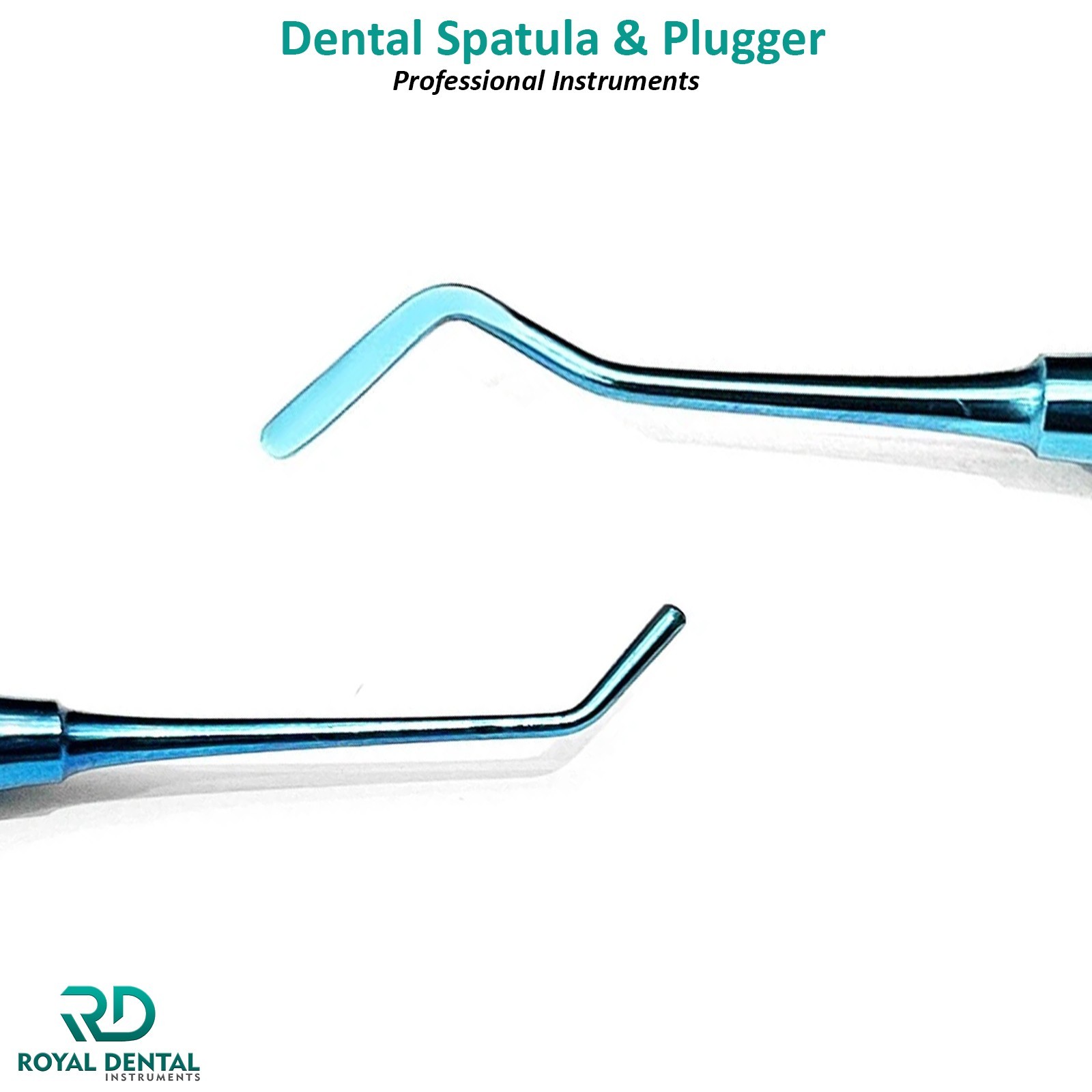Dental Composite Filling Instruments Spatula & Plugger Titanium Color Blue Tips
