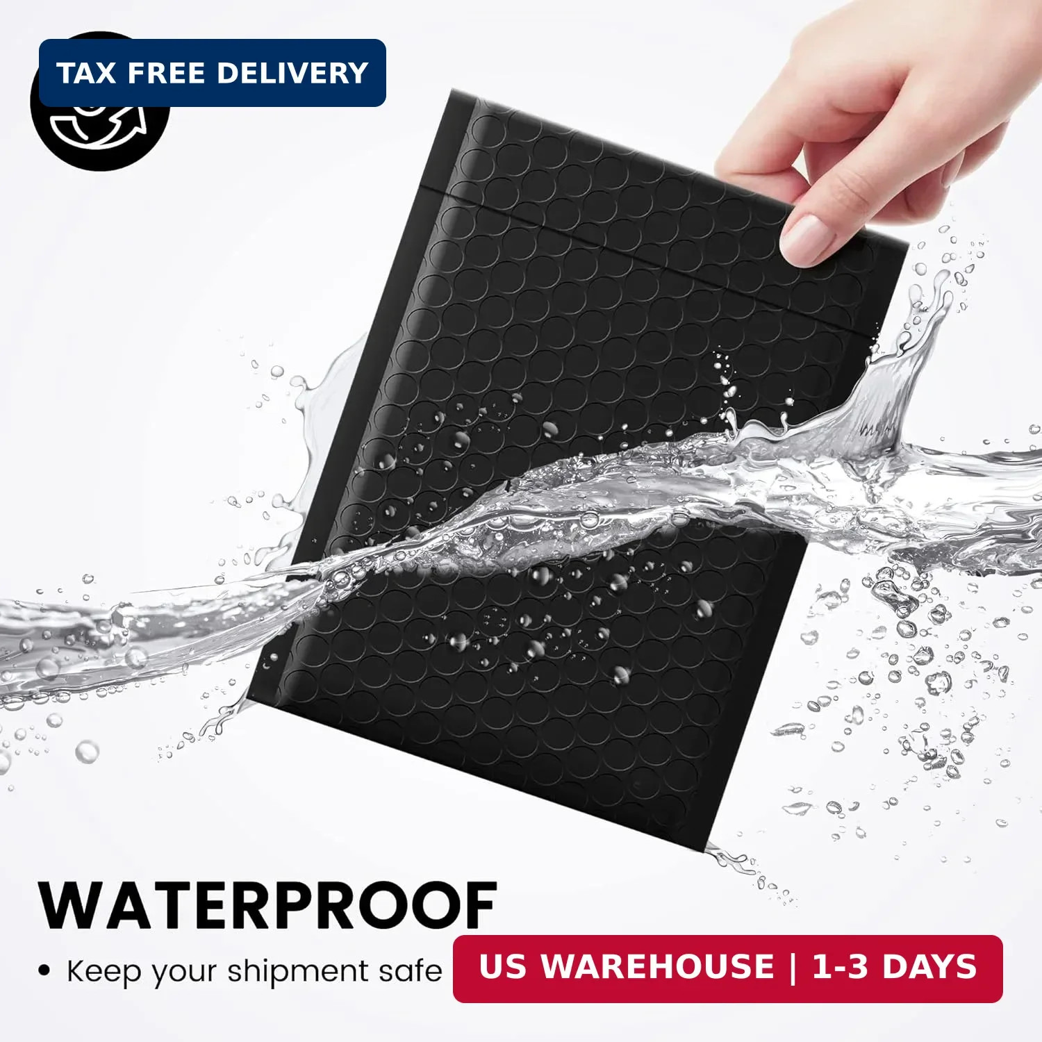 Fuxury Bubble Mailers 6×10″ 100 Pack Black Padded Envelopes Usable Size 6×9″ Thi