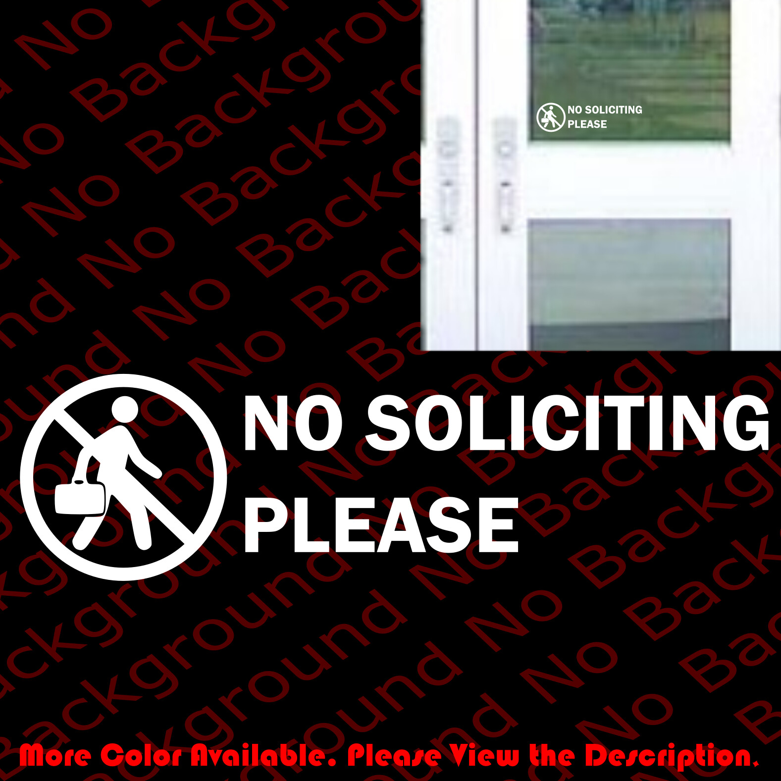 NO SOLICITING PLEASE Shop Window Door Die Cut Vinyl Business Decal Sticker BS004