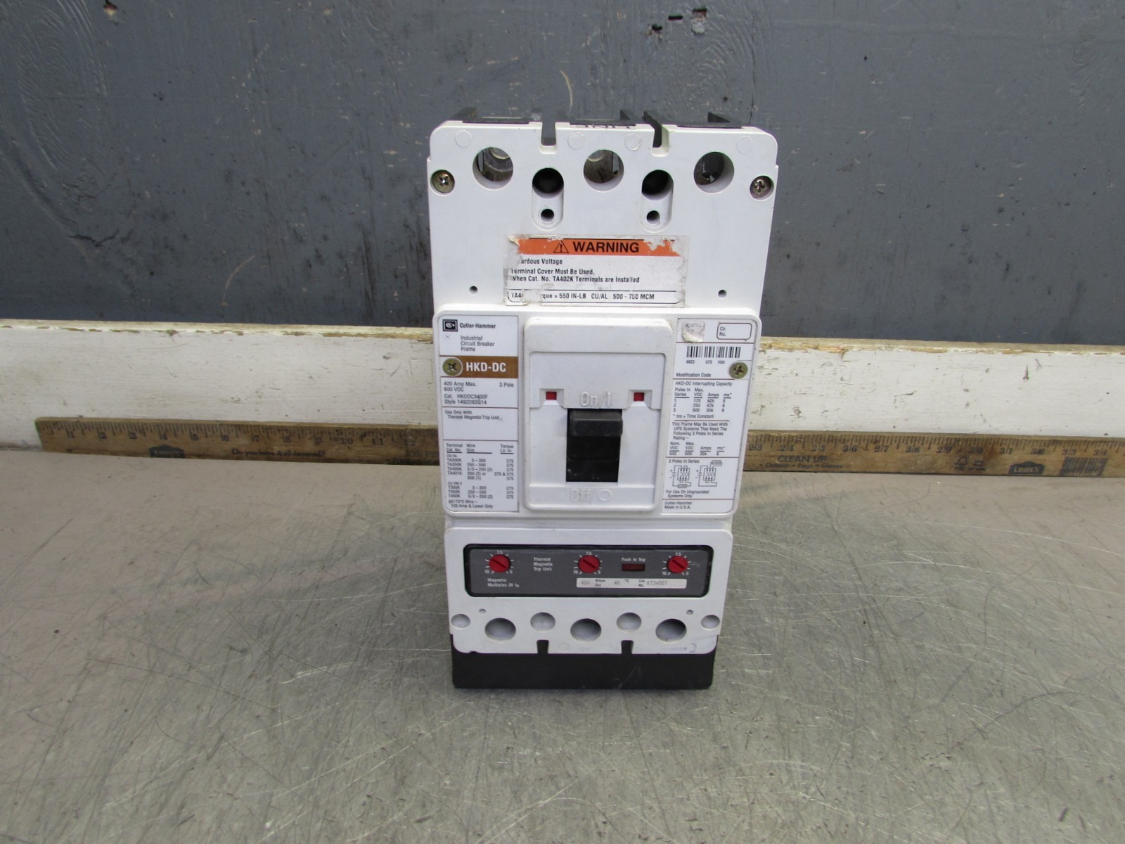 Cutler Hammer HKDDC3400F ,DC Circuit Breaker ,3P/400A/600 VDC, MAKE OFFER!