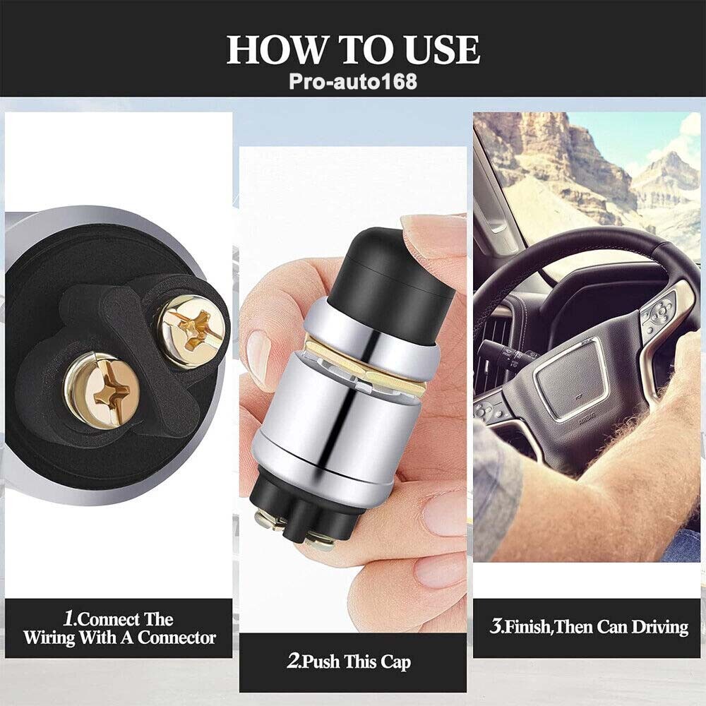 Heavy-Duty Push Button Switch Momentary Push On 50 AMP 12V 24V Ignition Starter