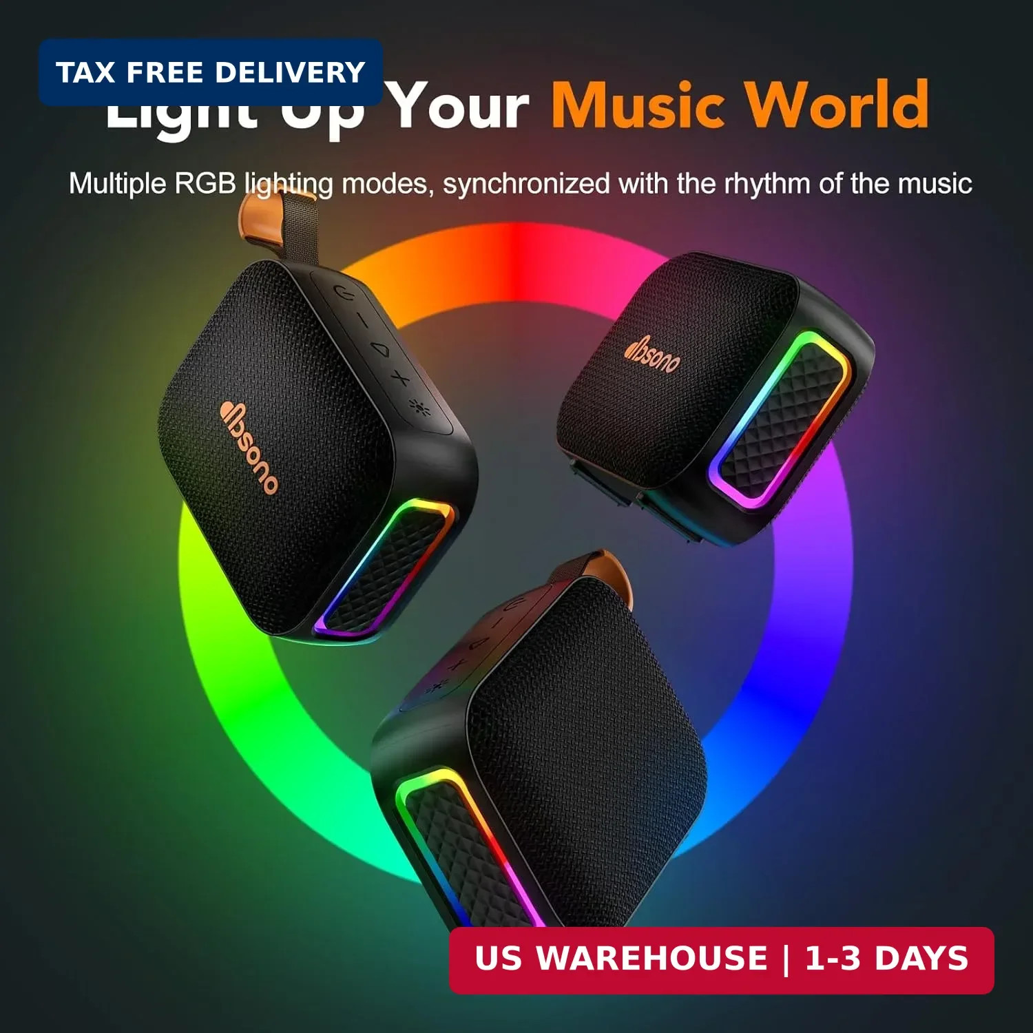 Portable Bluetooth Speaker Line-in Support: IPX5 Waterproof HD Sound Up to 24H P