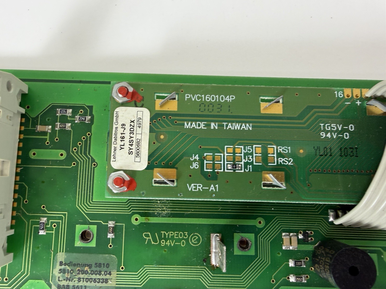 Eppendorf Centrifuge Display Board PVC160104P YL161-J9