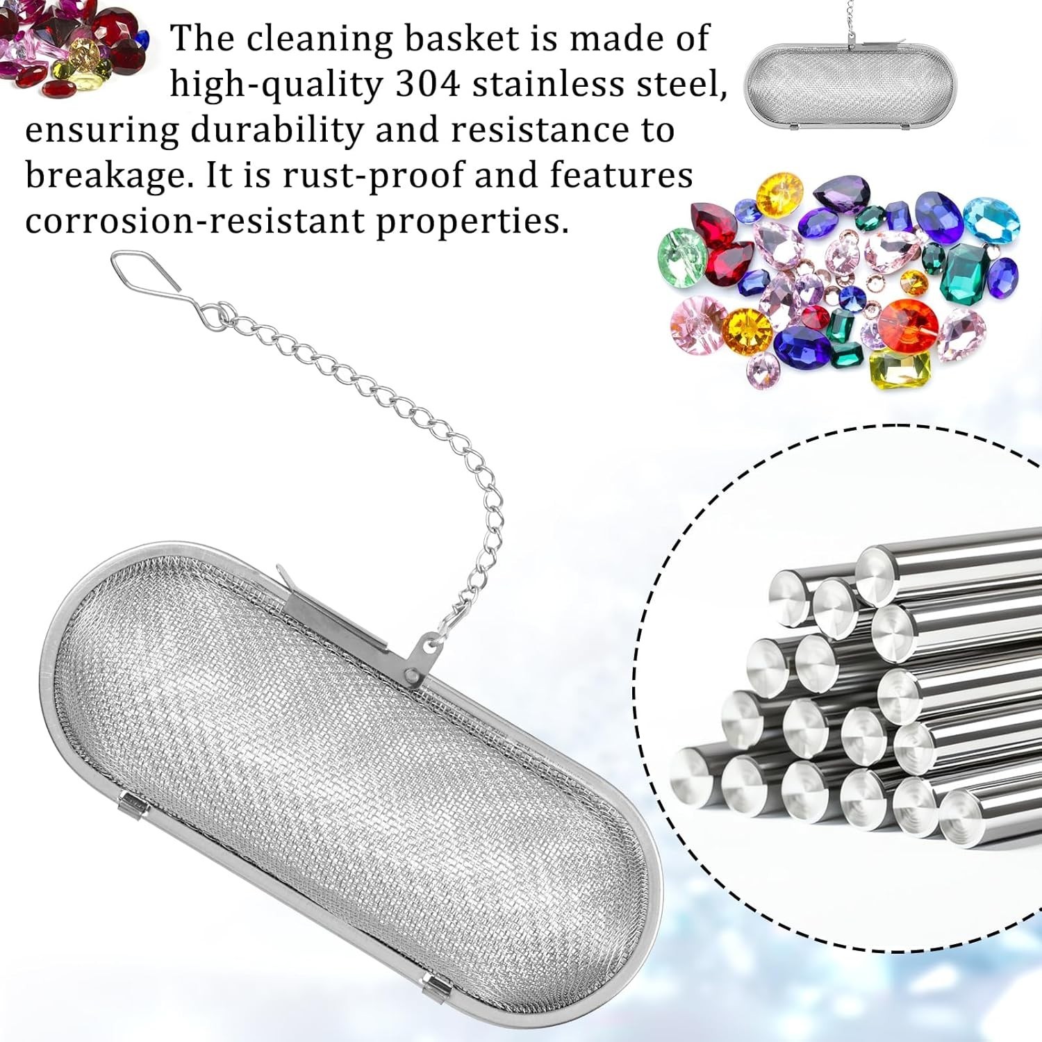2PCS Stainless Steel Ultrasonic Cleaner Baskets for Jewelry Small Parts Washer