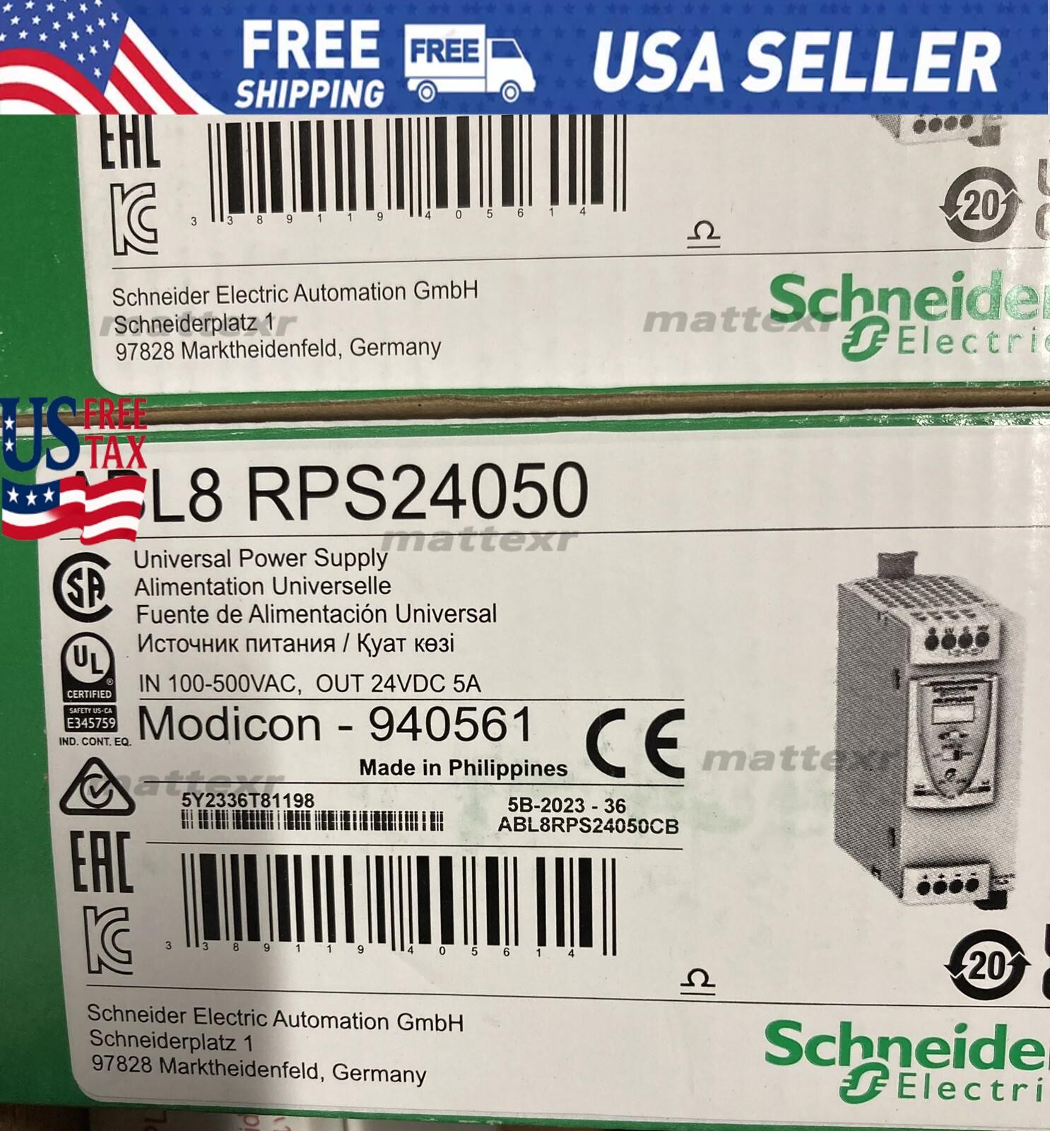 New In Box Schneider ABL8RPS24050 24V 5A Power Supply