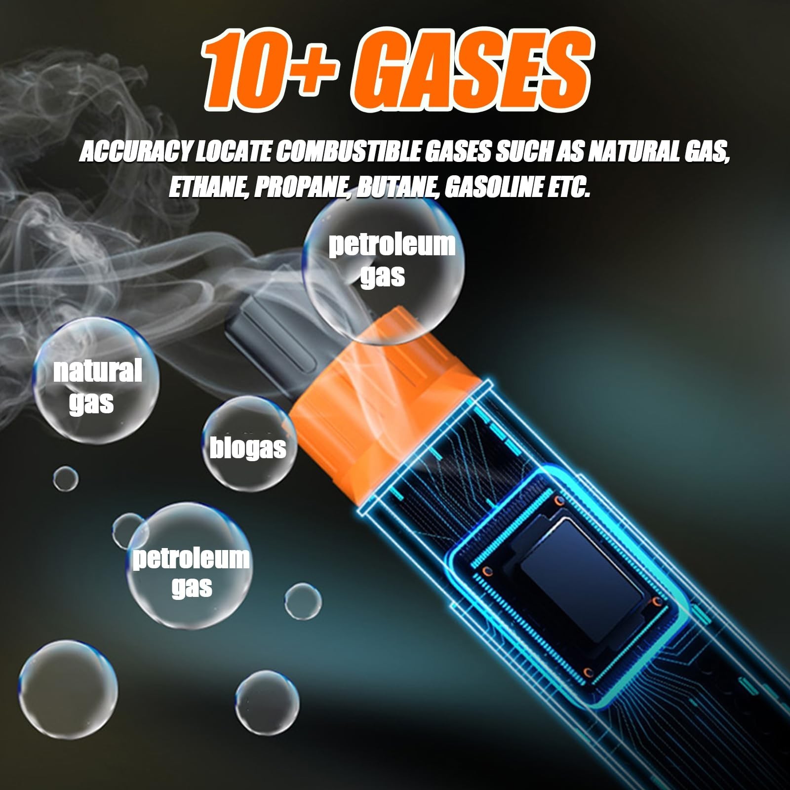 Natural Gas Leak Detector with Audible & Visual Alarm With bag
