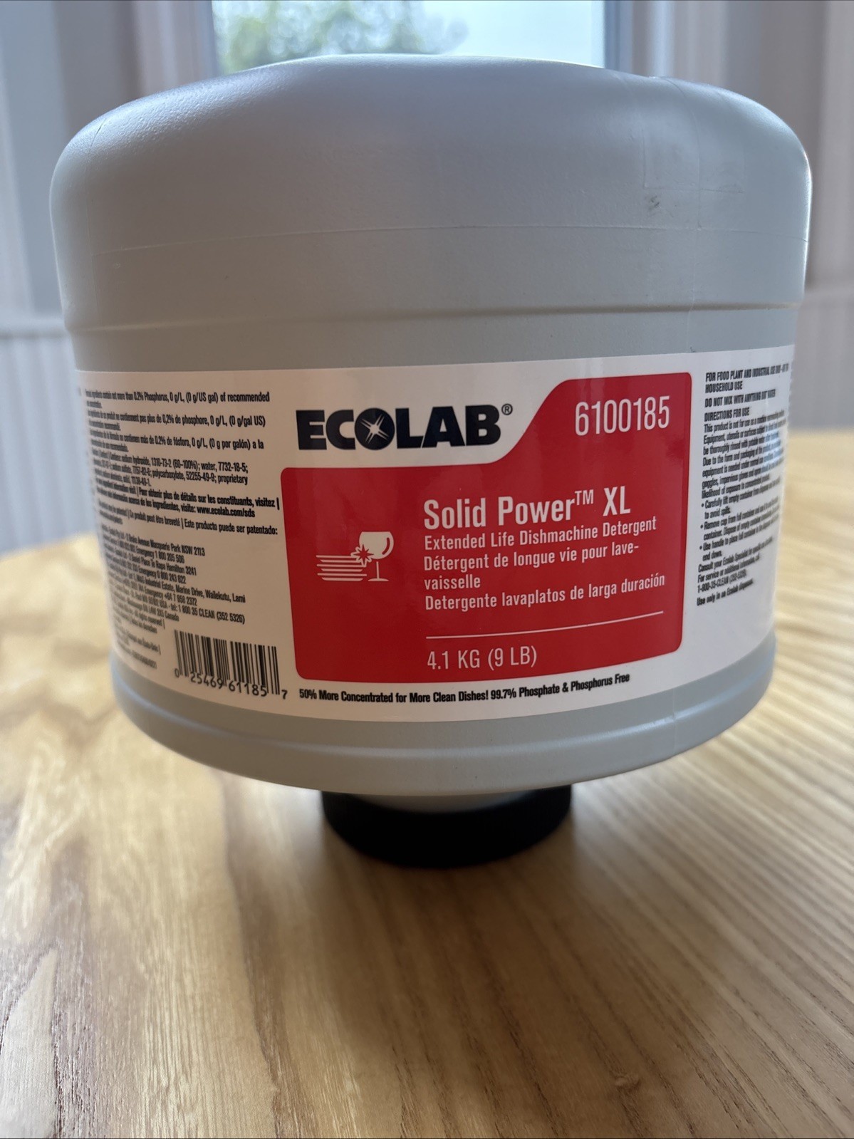 Ecolab Solid Power XL Dishwasher Machine Detergent Tub (6100185) 9 Lbs