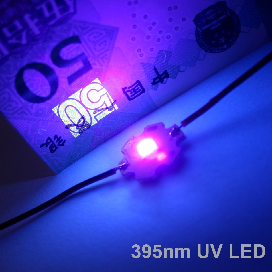 365nm 395nm UV Purple LED bead 10W SMD 5050 High Power 4Chips with lens Holder