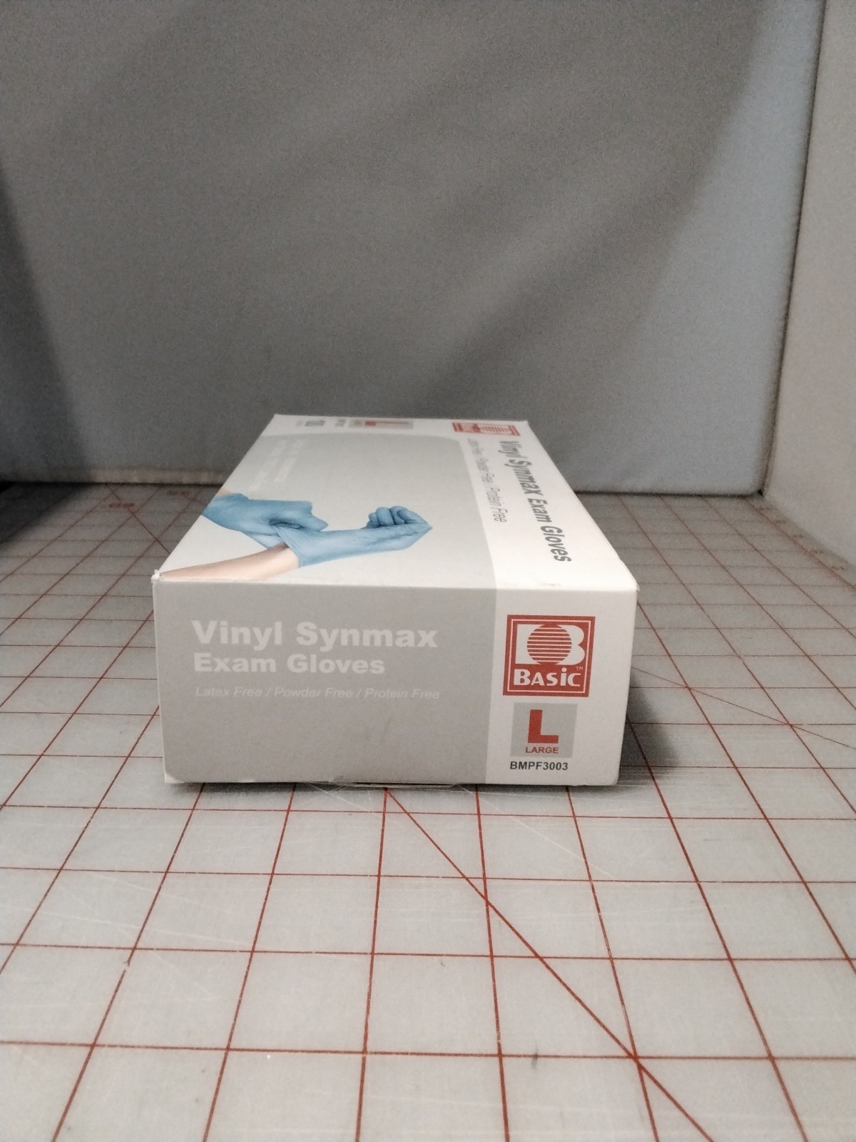 BASIC ~ VINYL SYNMAX EXAM GLOVES ~ LATEX FREE ~ POWDER FREE ~ 100 COUNT ~ LG – G