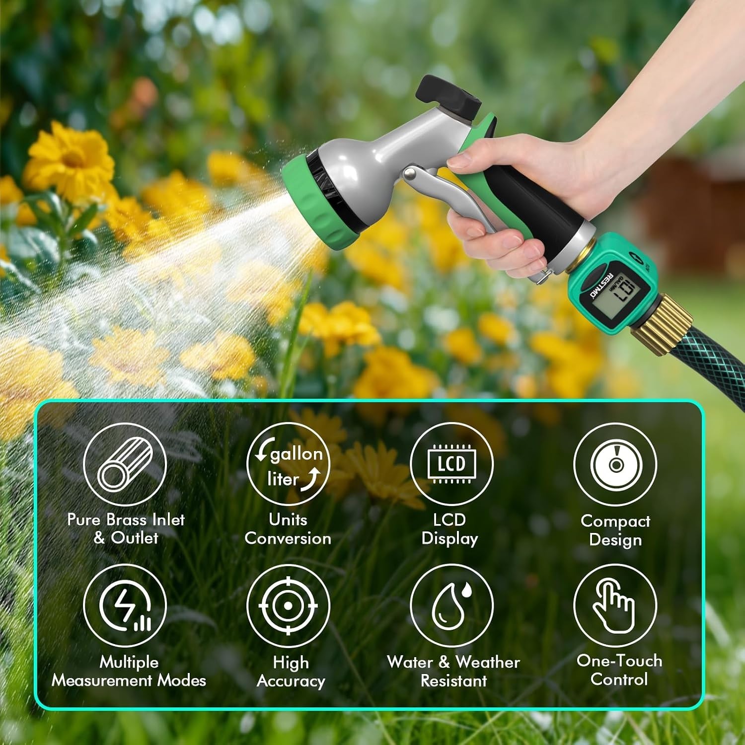 Weatherproof Garden Hose Meter