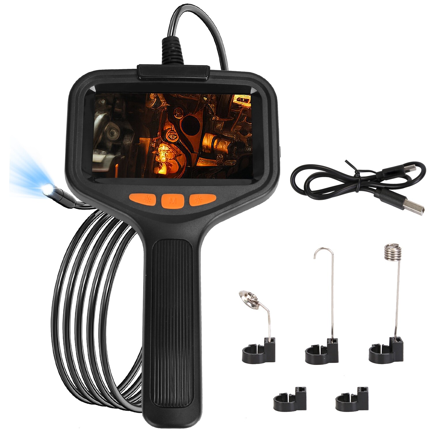 4.3in Inspection Camera w/ Light Articulating Camera for Plumbing Inside Wall
