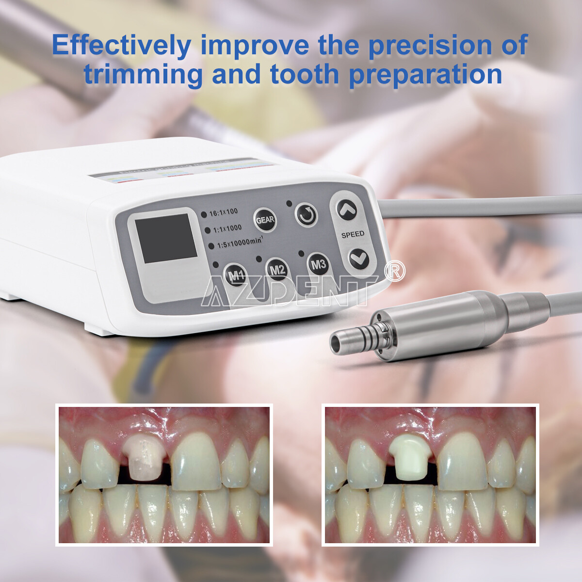 AZDENT Dental Electric Brushless LED Micro Motor/1:5 Increasing Handpiece NEW