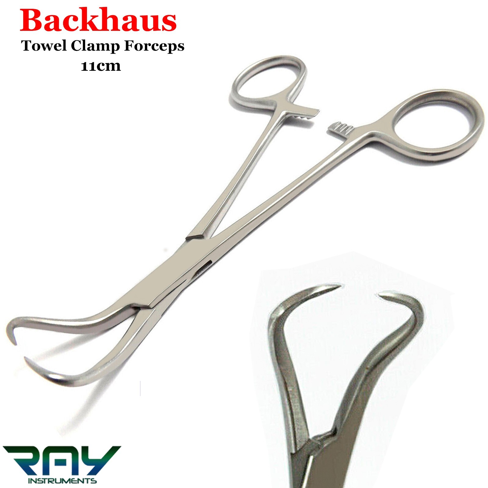 Backhaus Towel Clamp Locking Forceps 11cm Grasping Tissue Surgical Veterinary