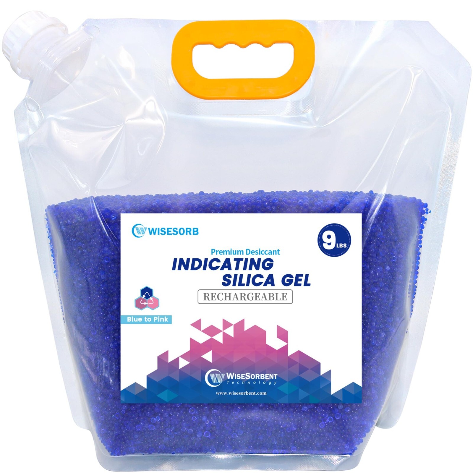 Net 9lb Blue Indicating Silica Gel Beads Desiccants (Industry Standard 3-5 mm)