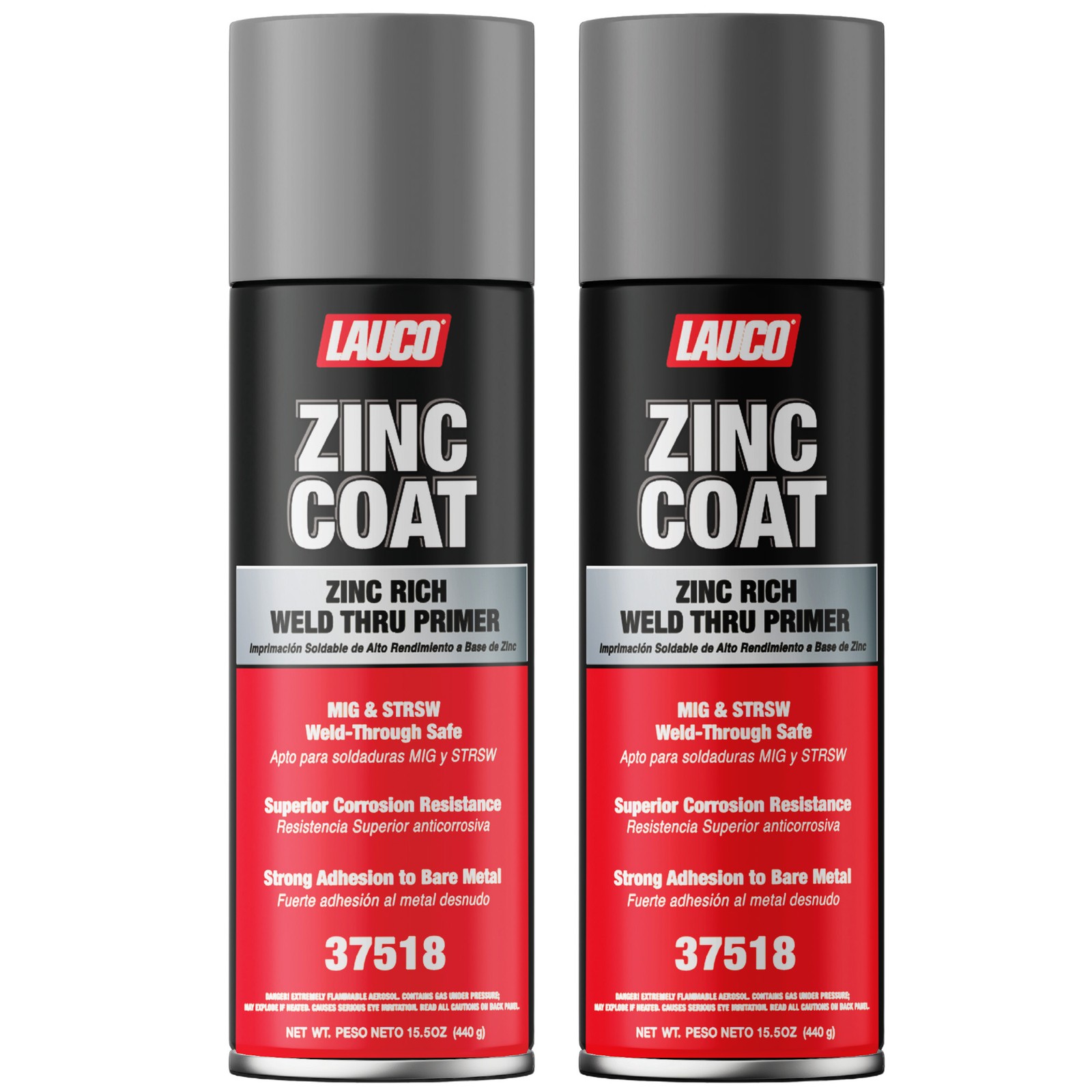 LAUCO Zinc Coat Weld-Thru Primer 15.5 oz, Pack of 2, Zinc Rich Spray for Welding