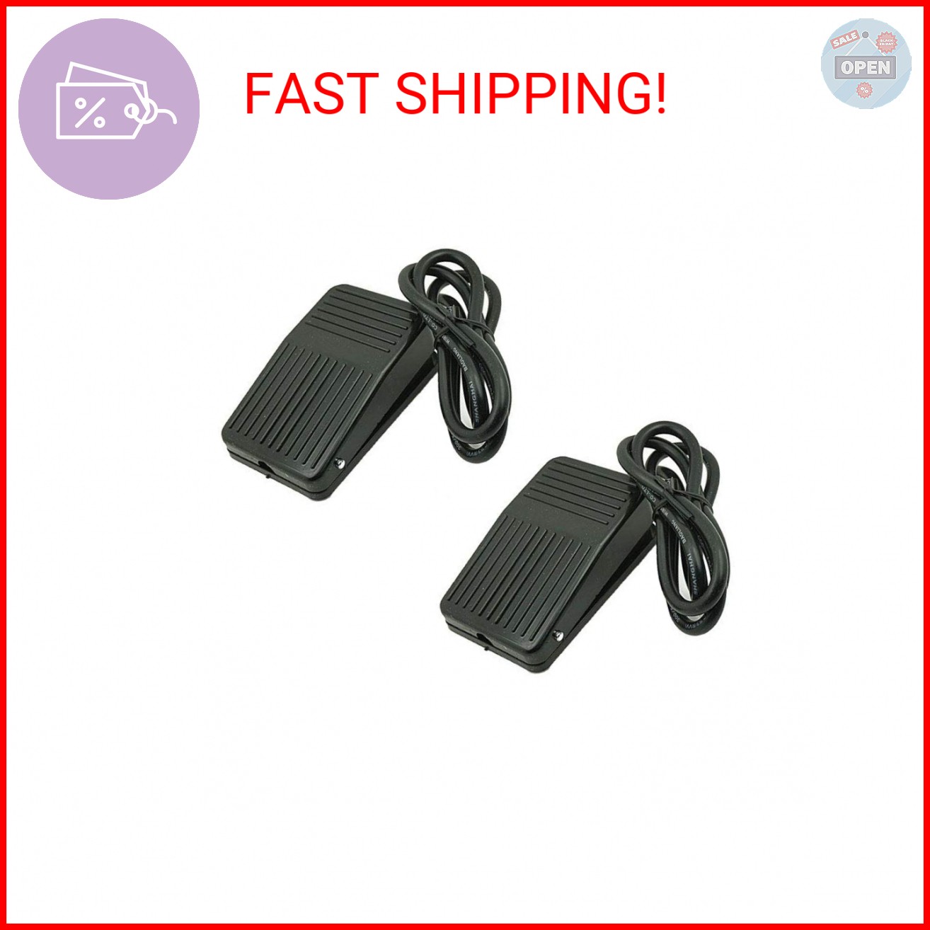Ximimark 2 Pc Momentary Foot Controller Pedal Switch AC220V 10A SPDT Foot Switch