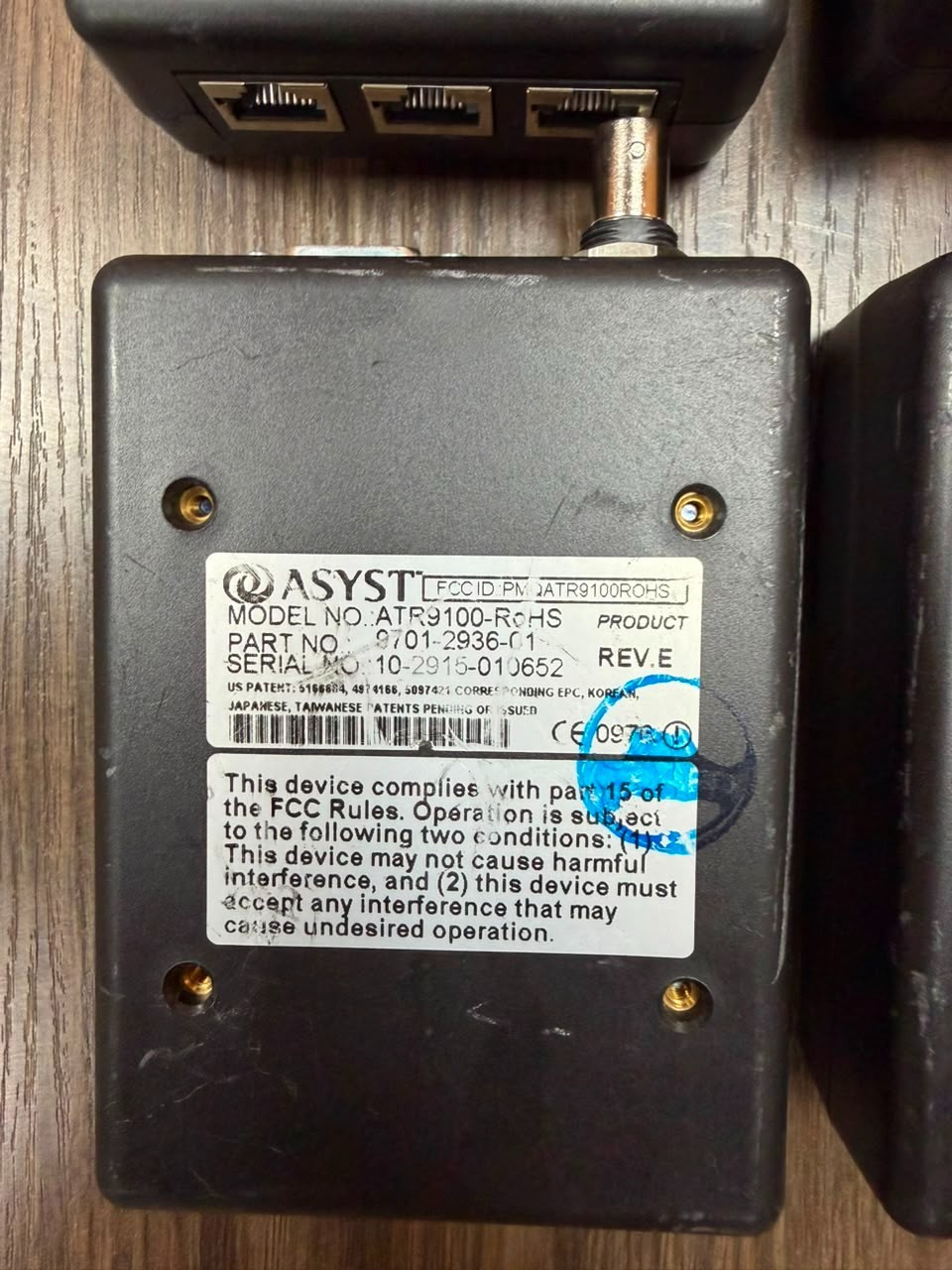 ASYST ADVANTAG ATR 9100 PART NO : 9701-2936-01 REV.E RFID READER CONTROLLER