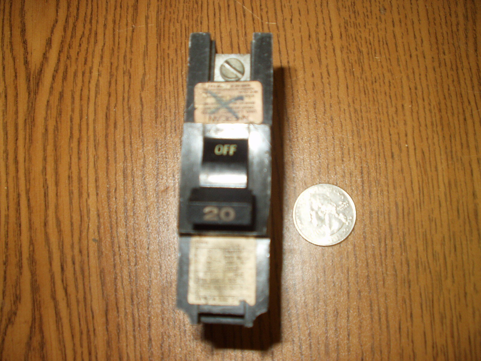 FEDERAL PACIFIC ELECTRIC 20AMP 1 POLE CIRCUIT BREAKER STAB-LOK NO. 20 *WKS*