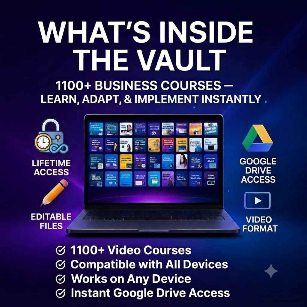 1100+ Business Courses Bundle | Marketing, AI, E-Commerce Training Download✅