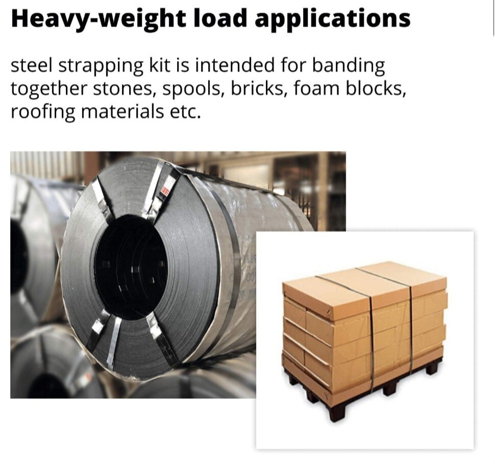 IDL Packaging Portable 1/2″ x 200′ Steel Strapping Kit, 1100 lbs Break Strength