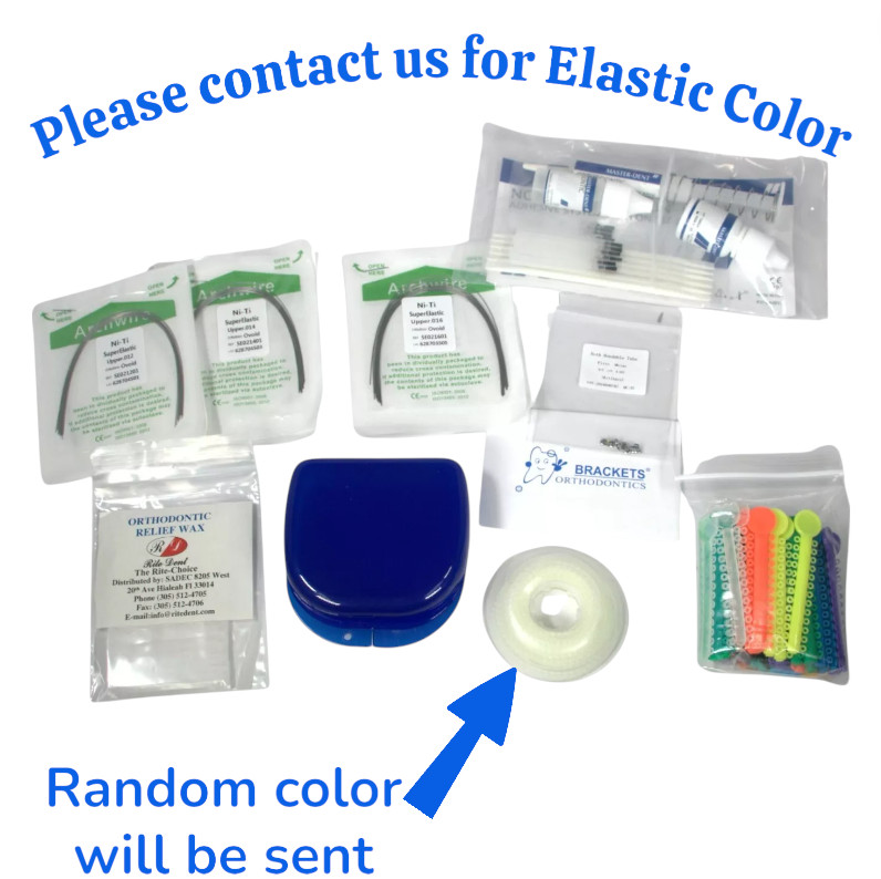 Dental Orthodontic Braces Complete Set-up Kit Bonding Brackets Niti Archwires