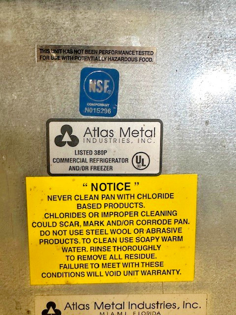 «ATLAS METAL WF-3″H.D 39″W FROST TOP DROP-IN UNIT SELF-CONTAINED REFRIGERATION