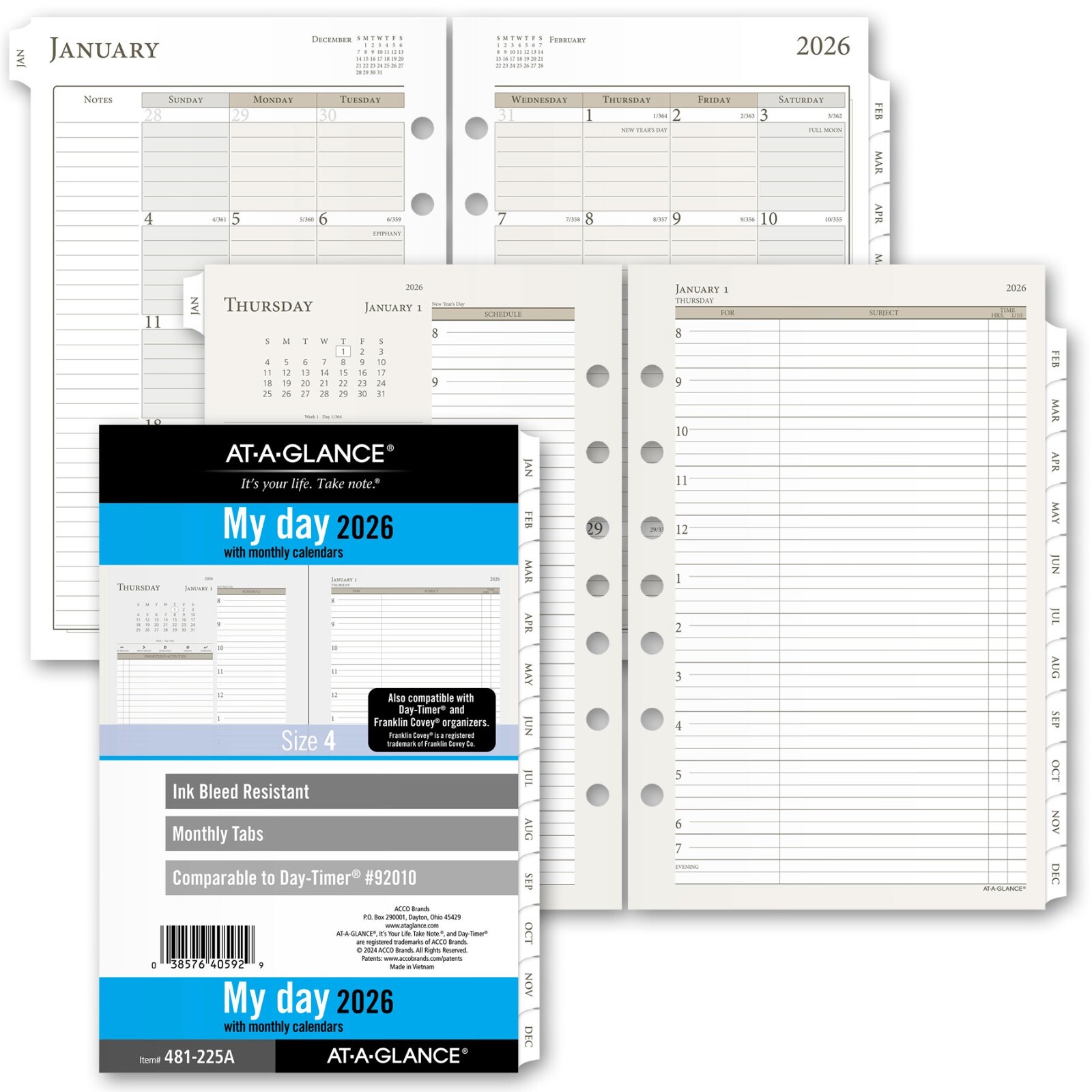 2026 At-A-Glance 481-225A Daily Monthly Planner Refill, Size 4, 5-1/2 x 8-1/2″