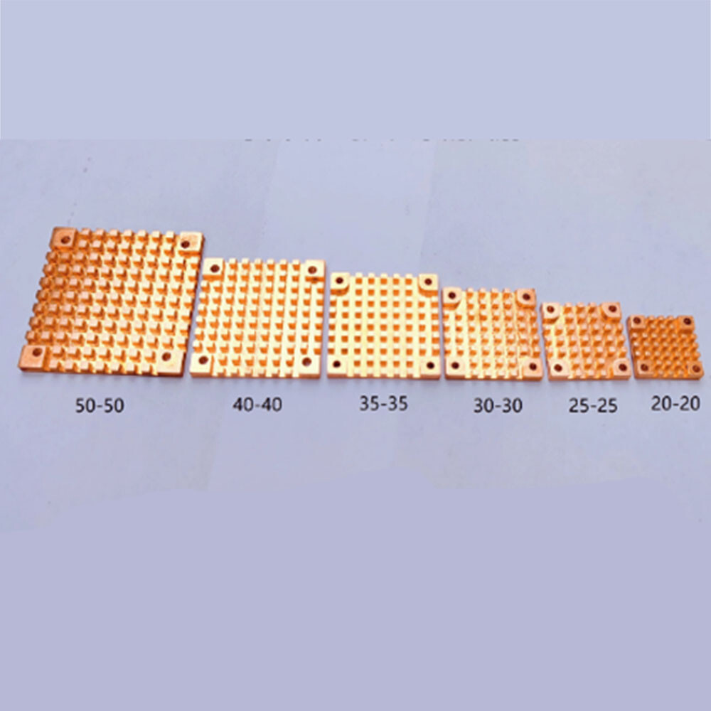 1pcs 20mm-80mm Width Pure Copper Heat Sink Four Holes 2mm 3mm 4mm 6mm Thickness