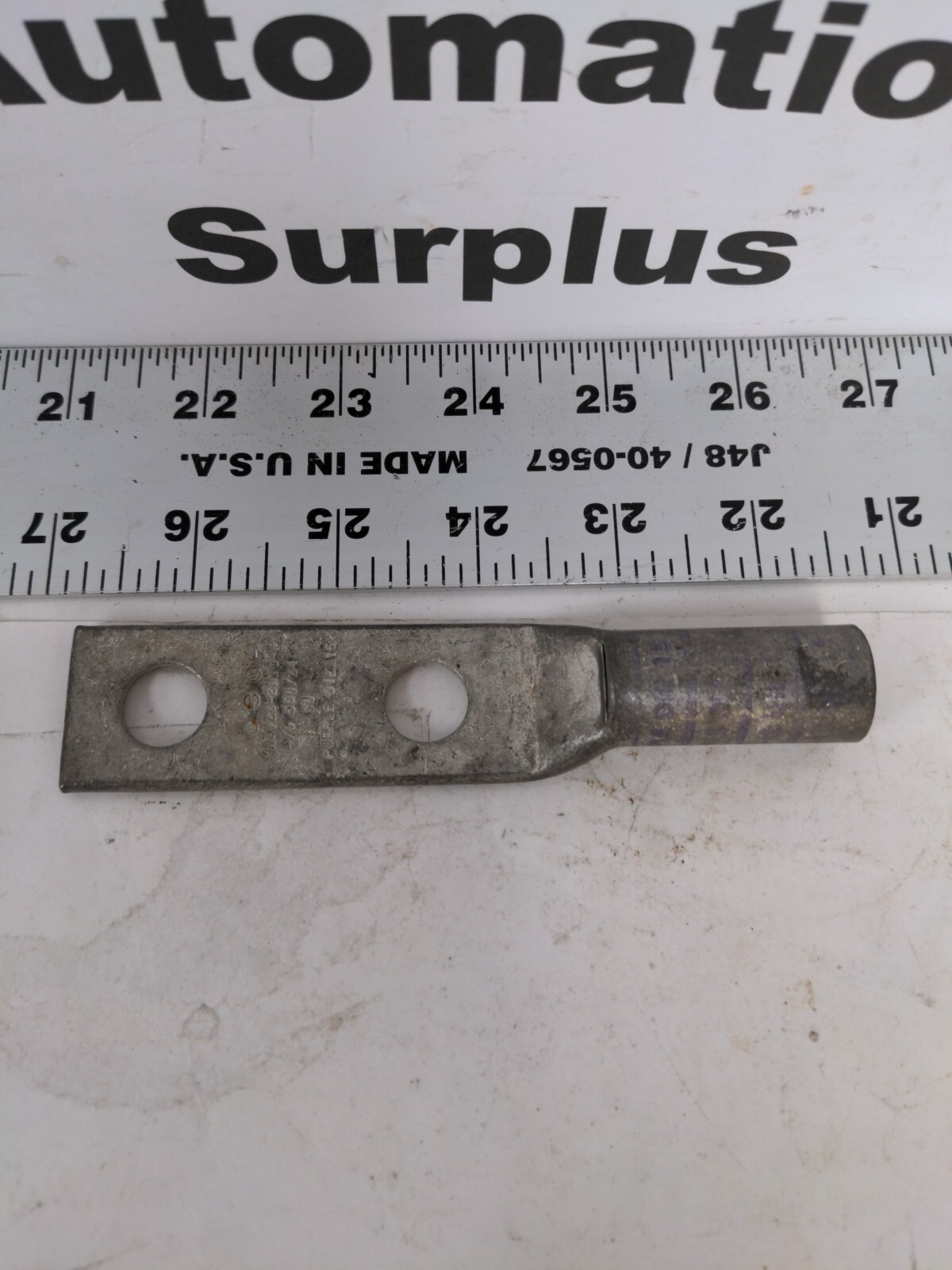 BURNDY 2-HOLE LUG PURPLE DIE 15 YAZV28-2NTC-5X, LOT OF 3