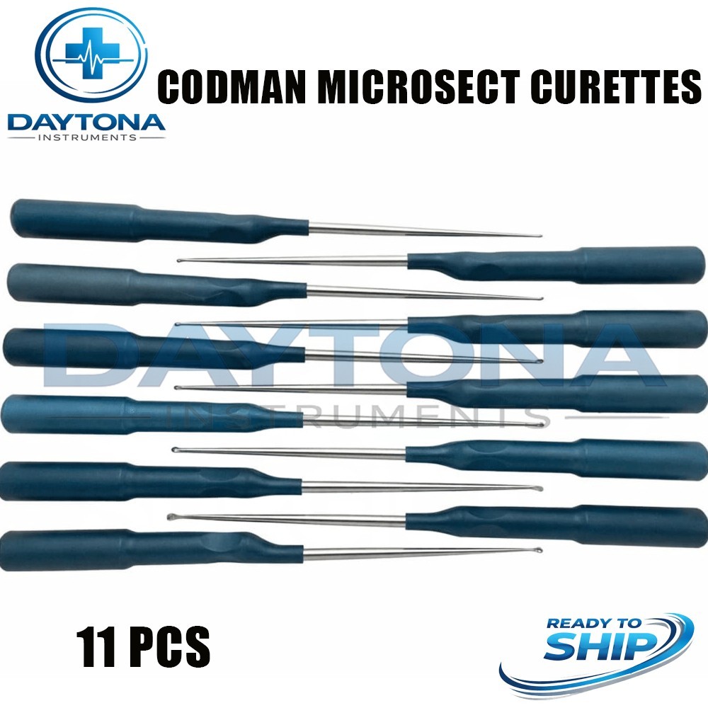 Set of 11 Codman MicroSect Curettes MIS Spine Curettes Cervical Neuro Orthopedic